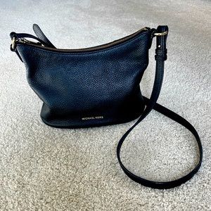Michael Kors BLACK pebbled LEATHER CROSSBODY bag